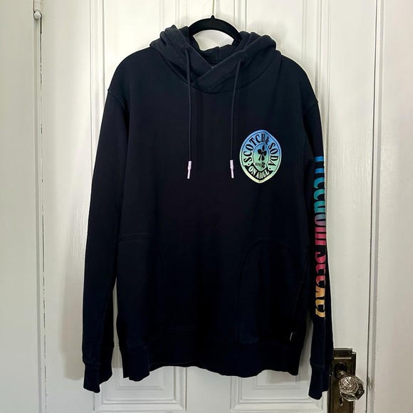 Scotch & Soda Other - Scotch & Soda Hoodie XL Black Freedom Seeker Rainbow Graphic Organic Cotton